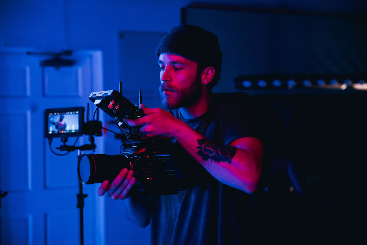 Creator filming vertical content